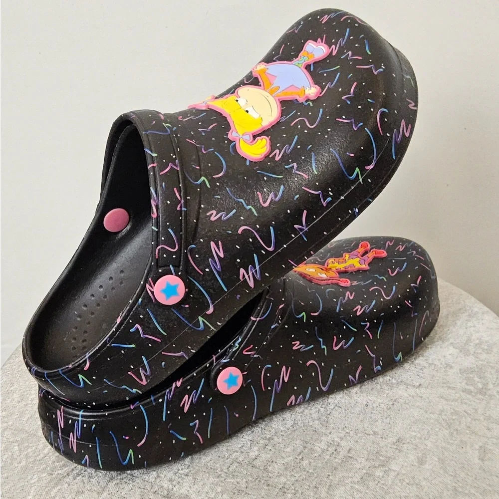 Rugrats CartoonClogs, Kids Size US 2/3 Angelica &Susie.Black Multicolor(O4)✨✨ - Picture 4 of 6